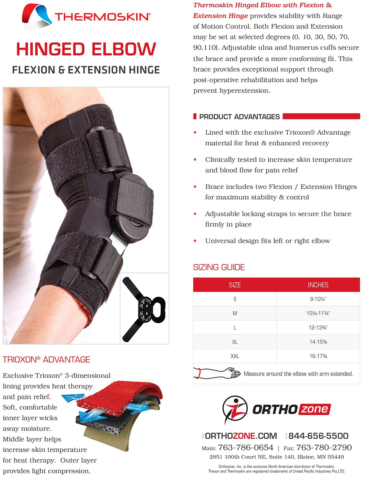 Thermoskin Flexion Extension Hinged Elbow, Black, 8*128