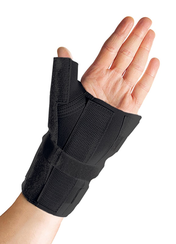 Thermoskin Wrist Brace with Thumb Splint, Black, Left, $29.95  main product image