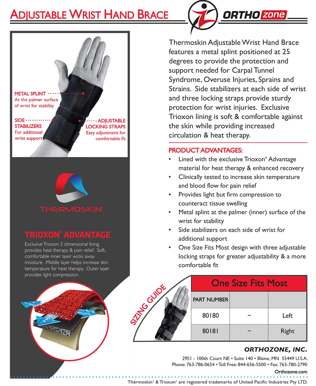 Thermoskin Adjustable Wrist Hand Brace, Left, Black, $14.95 alternative product image 2